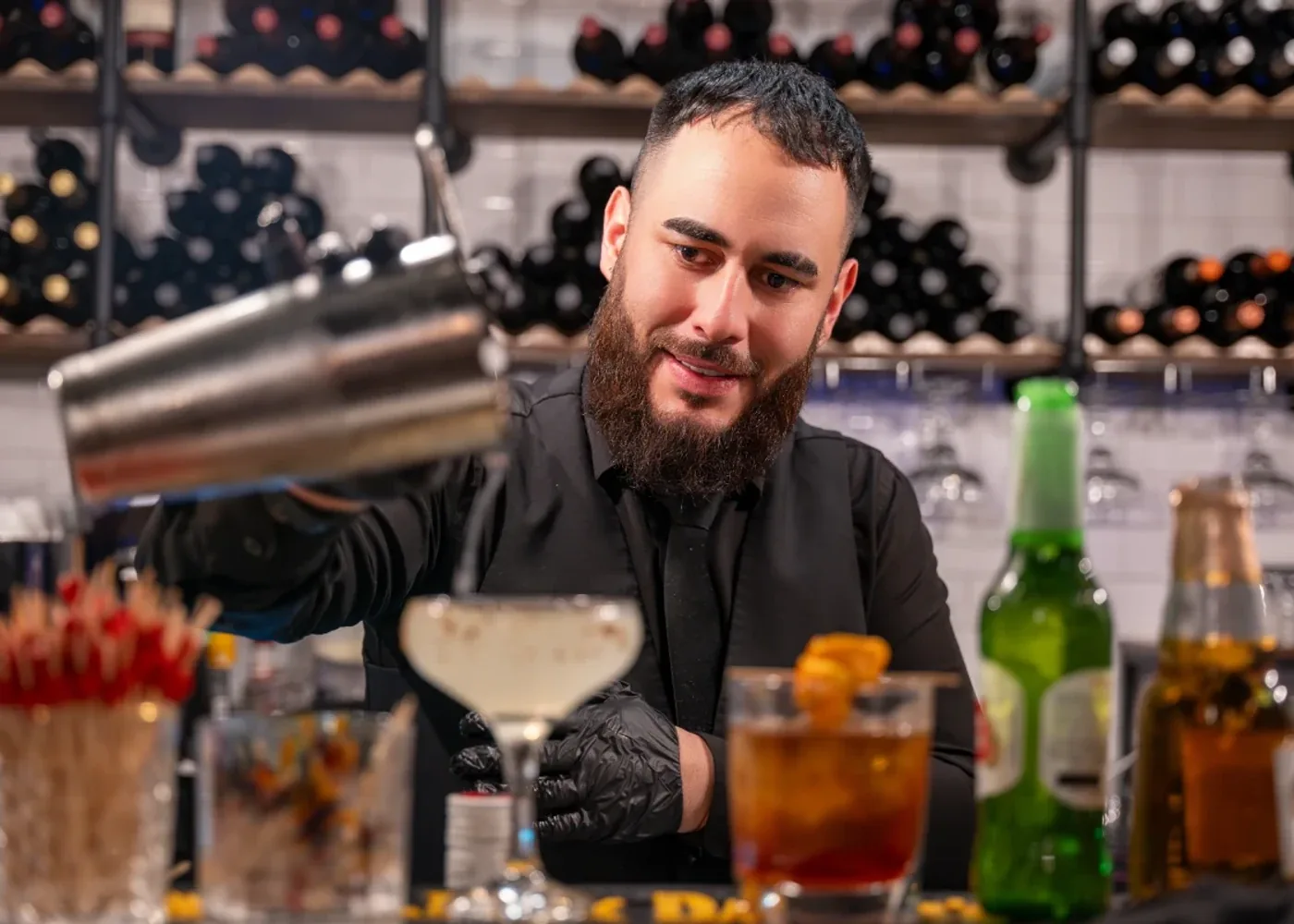 Bartender crafting a cocktail at Miami to Brazil Rodizio